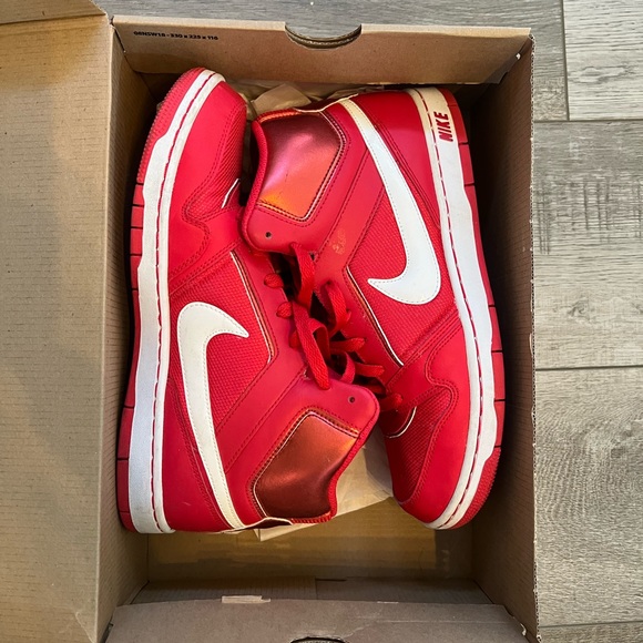 Nike Bold Red and White Sneakers - Picture 1 of 8